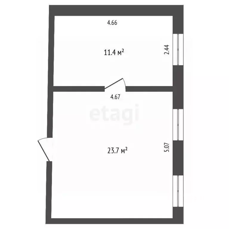 Комната Калининградская область, Гусев Красноармейская ул., 4 (34.4 м) - Фото 1