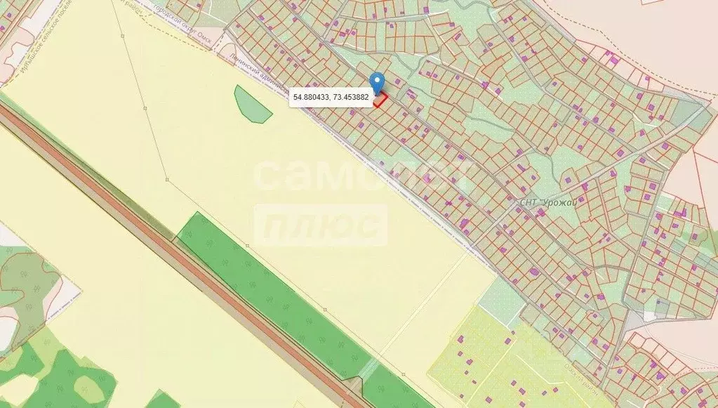 Участок в Омская область, Омск СОСН Урожай тер., 187 (6.2 сот.) - Фото 0