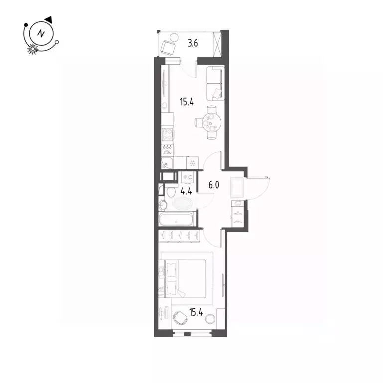 2-к кв. Санкт-Петербург пос. Шушары, ул. Чудовская, 14к1 (43.0 м) - Фото 2