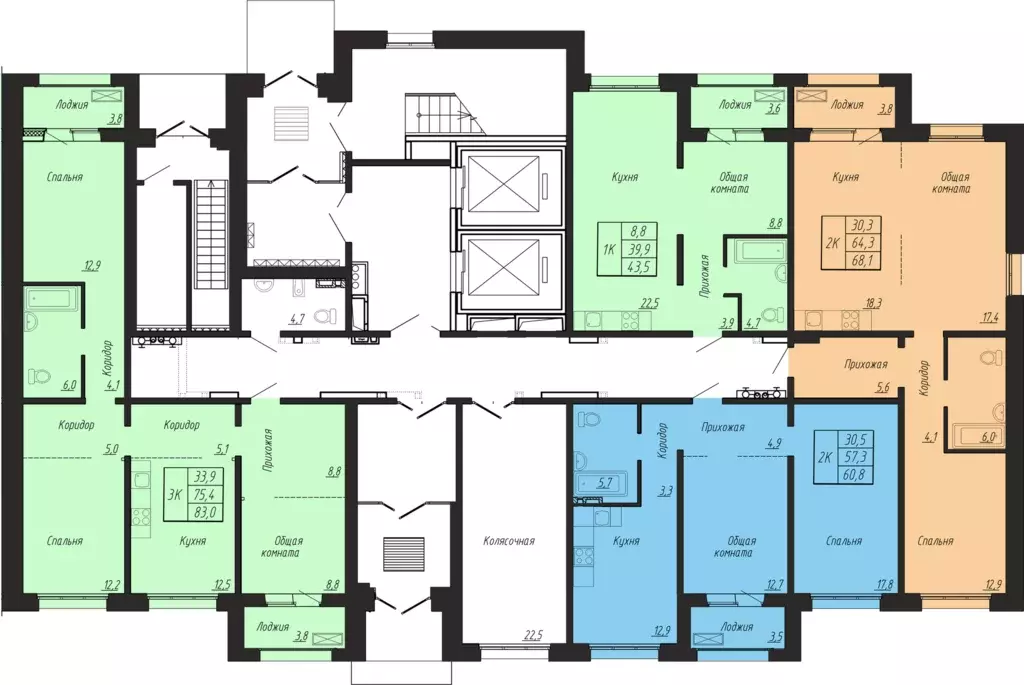 3-к квартира, 83 м - Фото 1
