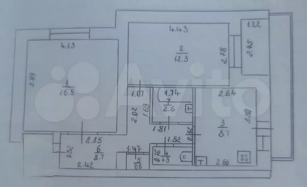 2-к. квартира, 53,7 м, 1/5 эт. - Фото 0
