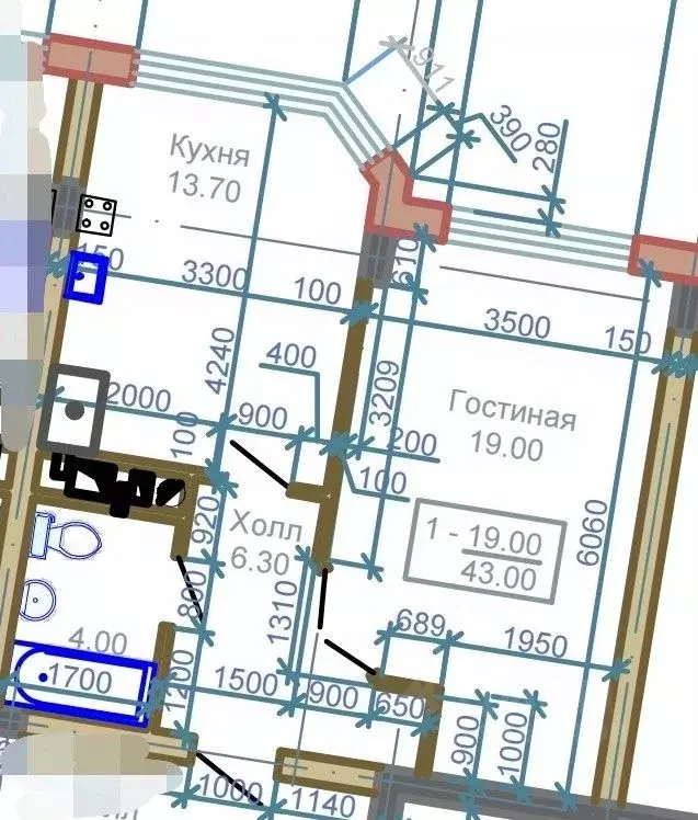 1-к кв. Кабардино-Балкария, Нальчик ул. Хужокова, 6А (43.0 м) - Фото 2