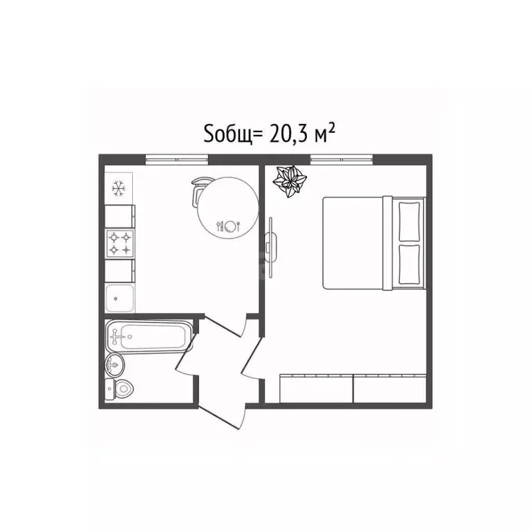 1-к кв. Брянская область, Брянск ул. Ромашина, 35/2 (33.6 м) - Фото 1