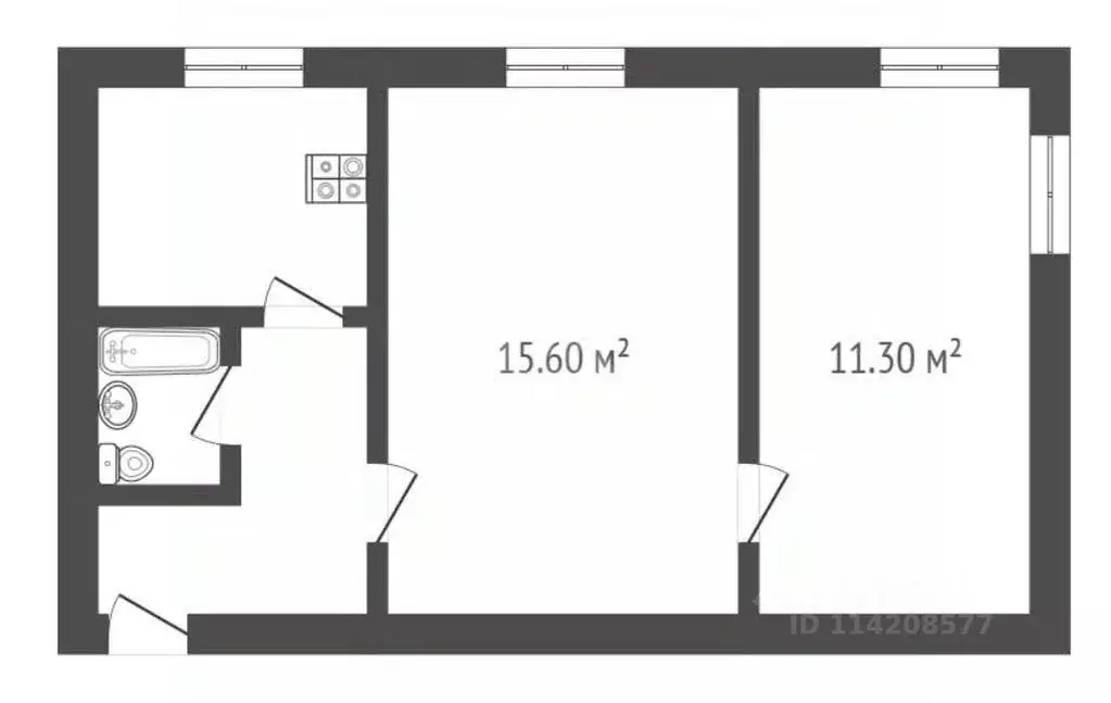 2-к кв. Воронежская область, Борисоглебск Бланская ул., 80 (36.9 м) - Фото 2