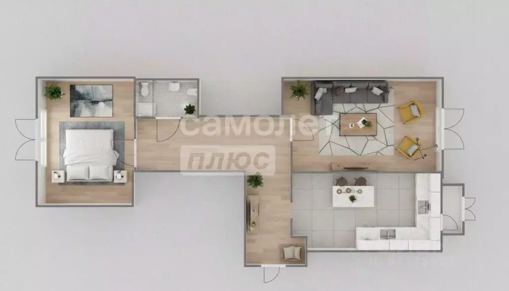 2-к кв. Московская область, Домодедово Западный мкр, ул. Лунная, 33 ... - Фото 2