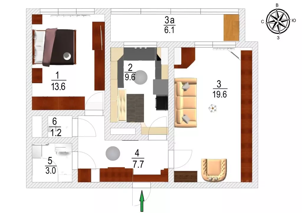 2-к кв. Москва Краснопрудная ул., 13 (54.7 м) - Фото 2