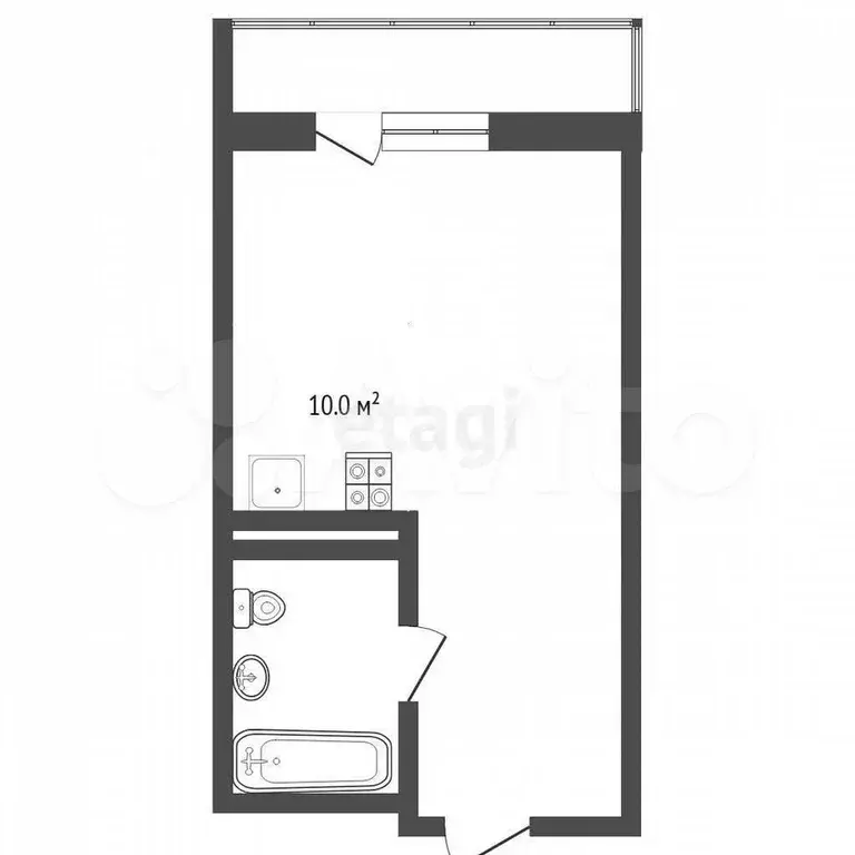 Квартира-студия, 19,3 м, 9/15 эт. - Фото 0