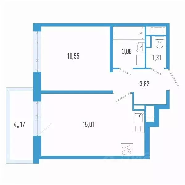 1-к кв. Санкт-Петербург пос. Шушары,  (35.02 м) - Фото 0