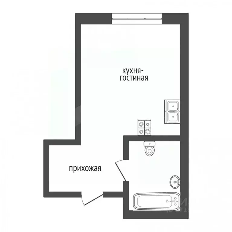 Студия Тюменская область, Тюмень ул. Тимофея Чаркова, 87 (19.8 м) - Фото 1