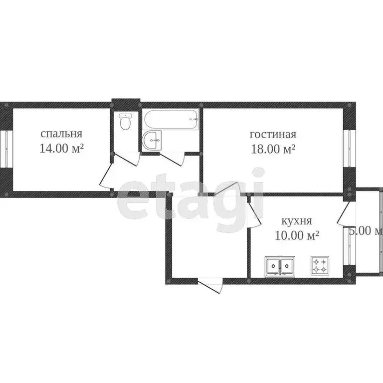 2-комнатная квартира: Кострома, микрорайон Юбилейный, 31 (50 м) - Фото 0