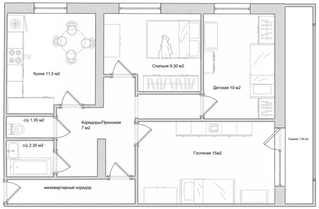 3-к кв. Москва ул. Госпитальный Вал, 3К6 (56.6 м) - Фото 2
