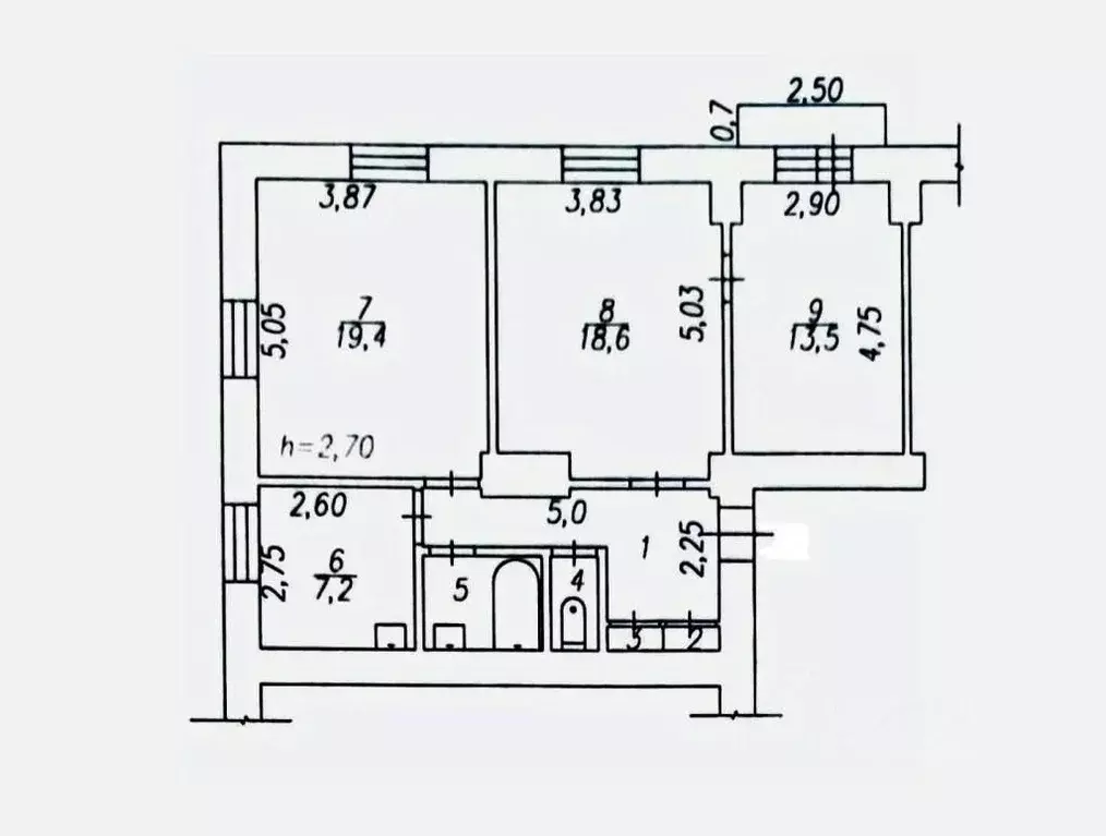 3-к кв. Кемеровская область, Новокузнецк ул. Чекалина, 10 (71.0 м) - Фото 1