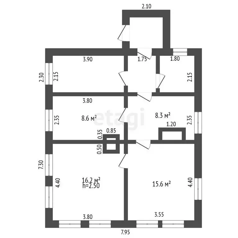 Дом в Ишим, улица Орджоникидзе (48.7 м) - Фото 1