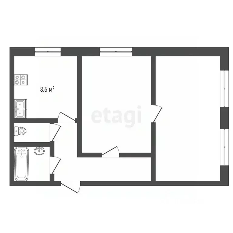 2-к кв. Владимирская область, Муром Спортивная ул., 14 (49.8 м) - Фото 2