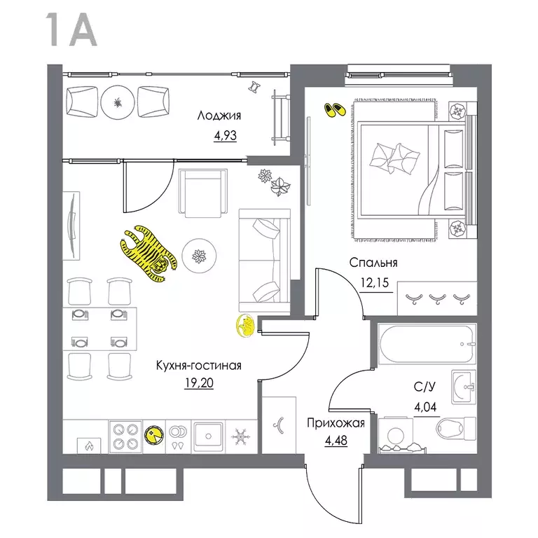 1-к квартира, 44.51 м - Фото 0