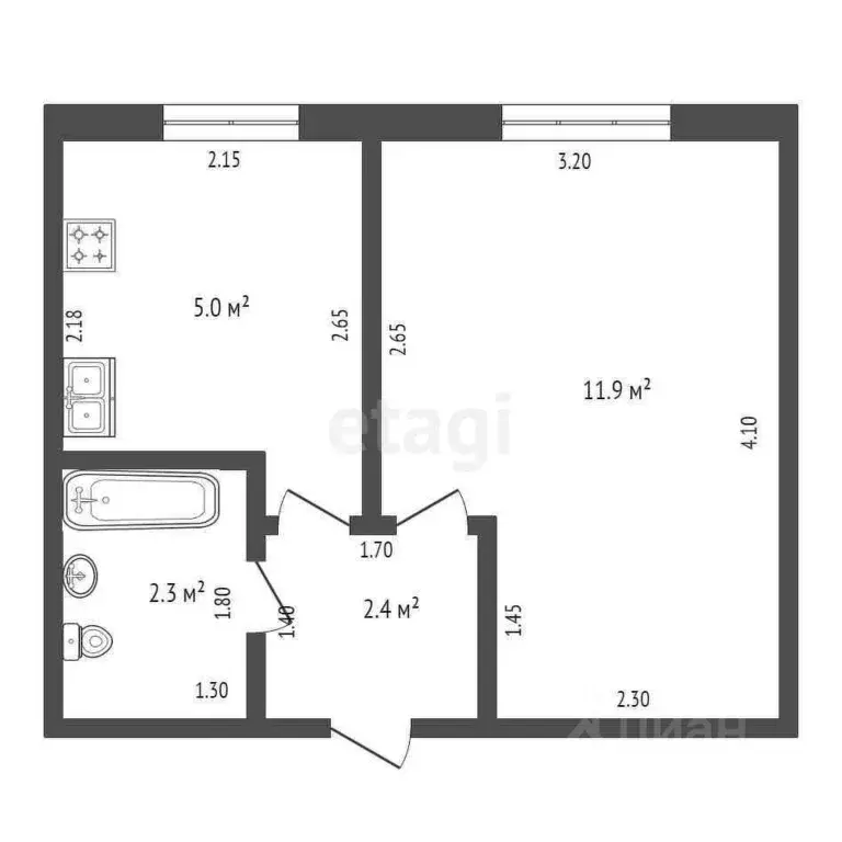 1-к кв. Краснодарский край, Анапа проезд Космонавтов, 34 (21.0 м) - Фото 2