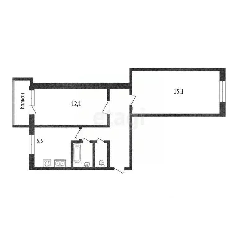 2-к кв. Белгородская область, Белгород Садовая ул., 37 (45.0 м) - Фото 0