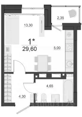Студия Красноярский край, Красноярск Норильская ул., 58 (29.6 м) - Фото 2