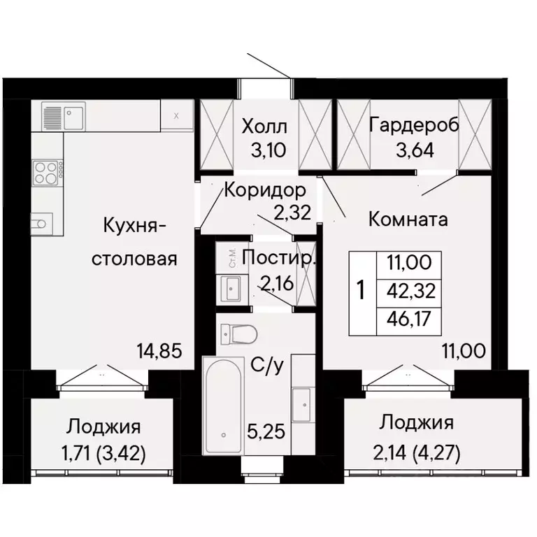 1-к кв. Ростовская область, Ростов-на-Дону Ривьера жилой квартал,  ... - Фото 0