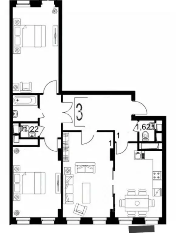 3-к кв. Костромская область, Нерехта ул. Кирова, 41 (66.0 м) - Фото 2