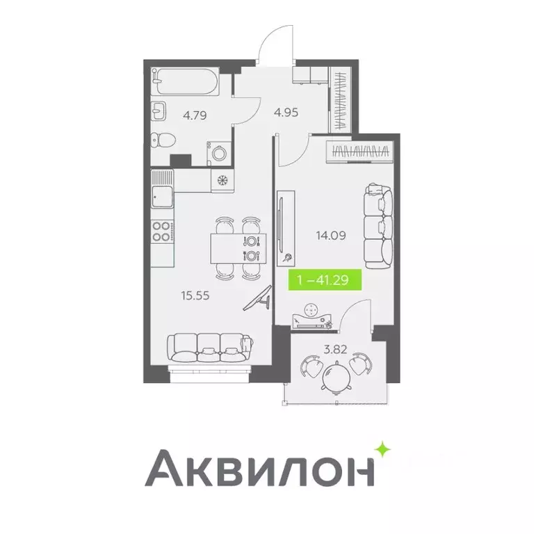 1-к кв. Архангельская область, Архангельск Троицкий просп., 110 (41.29 ... - Фото 0