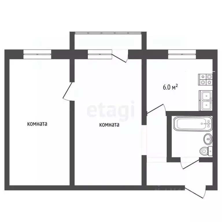 2-к кв. Ярославская область, Рыбинск просп. Серова, 3А (44.0 м) - Фото 1