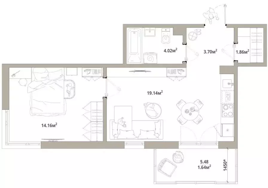2-комнатная квартира: городской посёлок Новоселье, Центральная улица, ... - Фото 1