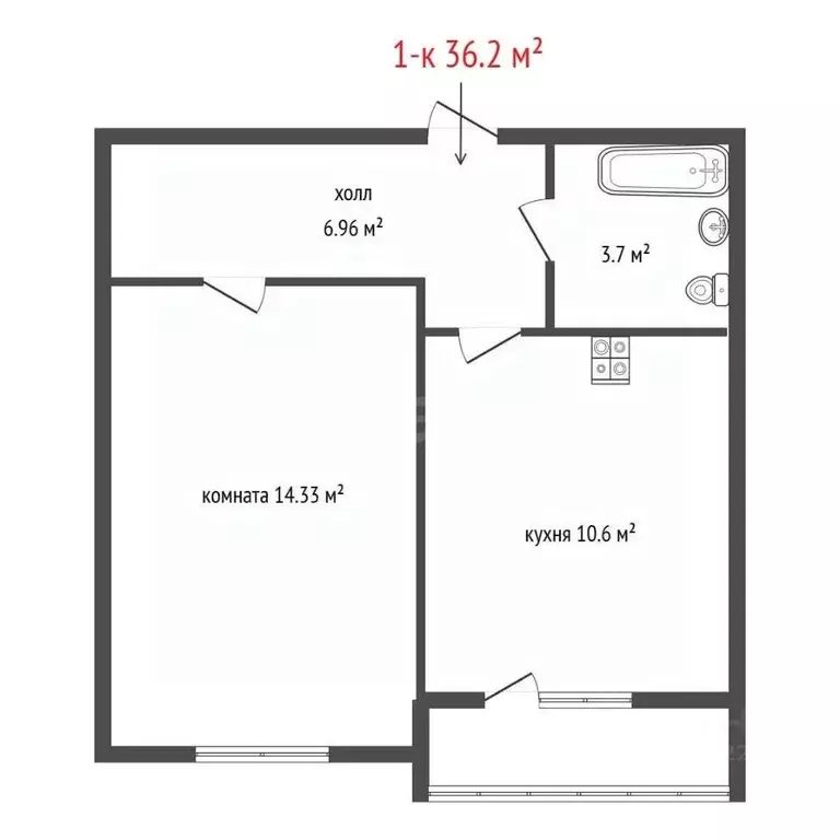 1-к кв. Свердловская область, Екатеринбург просп. Академика Сахарова, ... - Фото 1