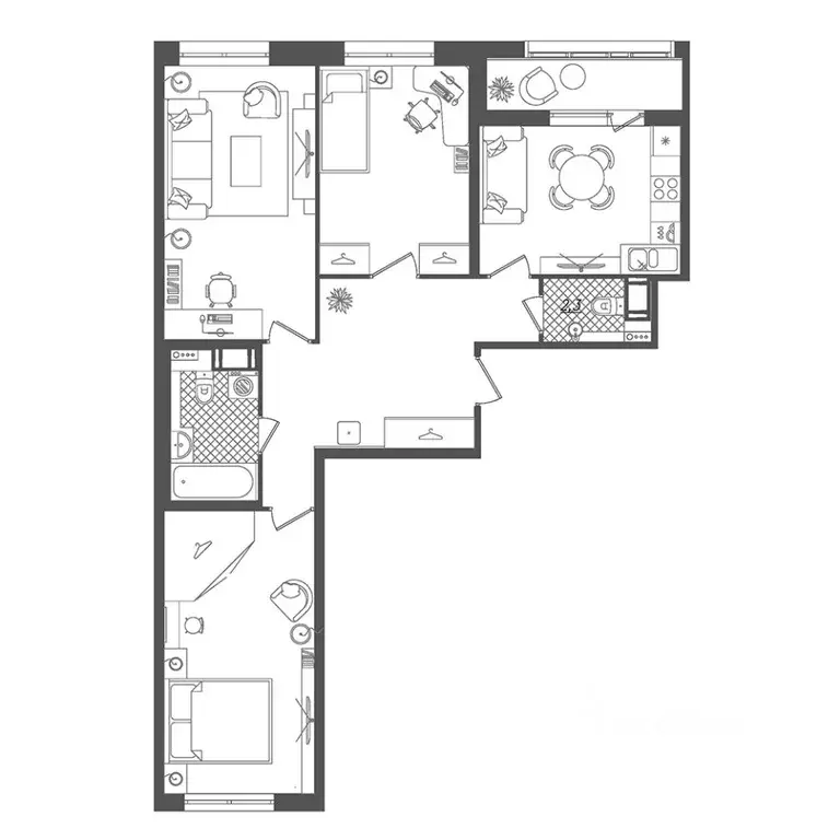 3-к кв. Москва Мытная ул., 7с1 (74.0 м) - Фото 2