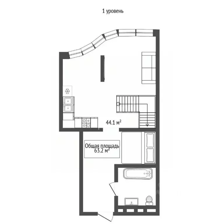 3-к кв. Новосибирская область, Новосибирск ул. Лескова, 21 (63.2 м) - Фото 1