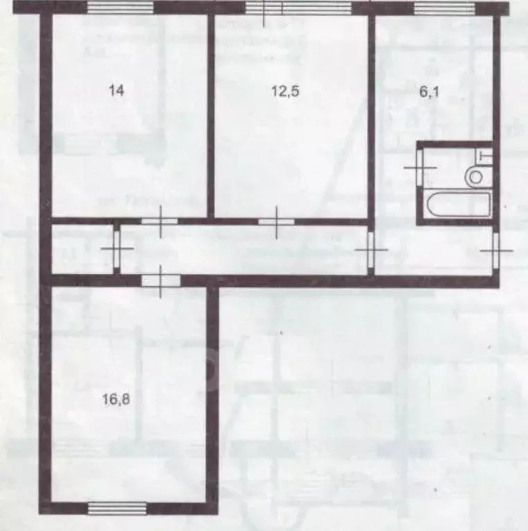 Комната Москва ул. Народного Ополчения, 4 (22.0 м) - Фото 1