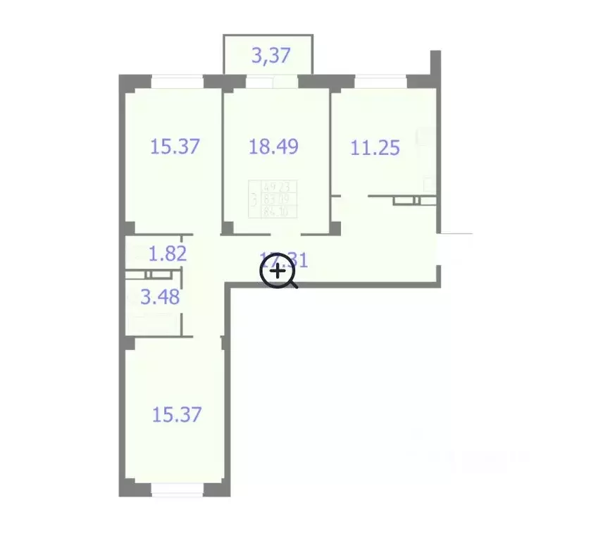 3-к кв. Красноярский край, Красноярск Северное ш., 50А (84.1 м) - Фото 0