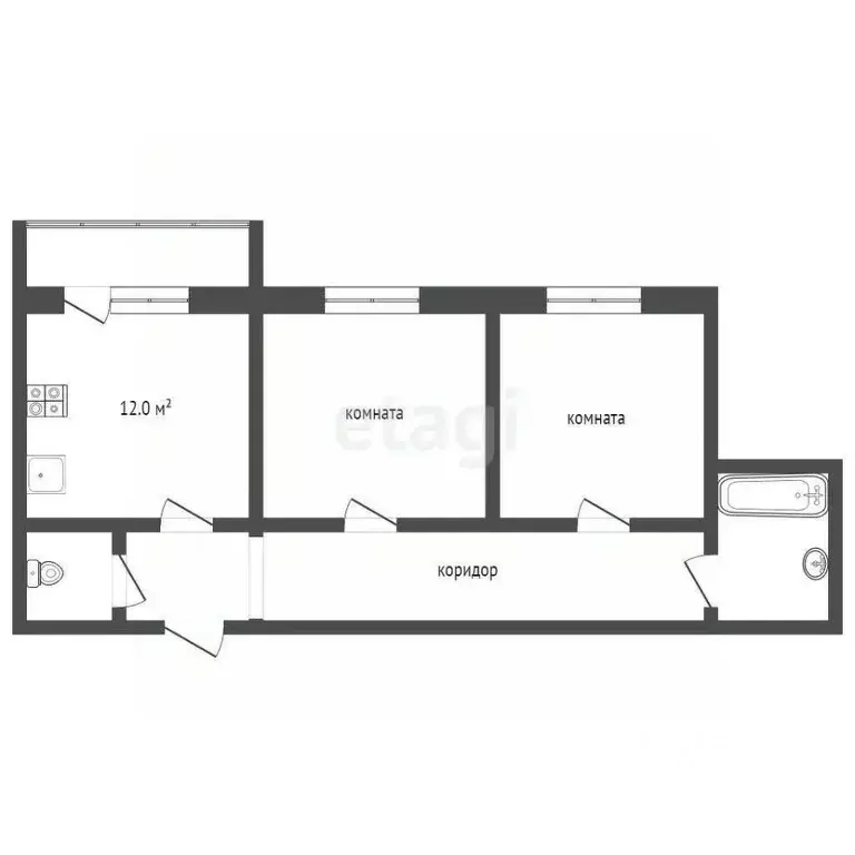 2-к кв. Ростовская область, Аксай Садовая ул., 12Ак1 (56.5 м) - Фото 2