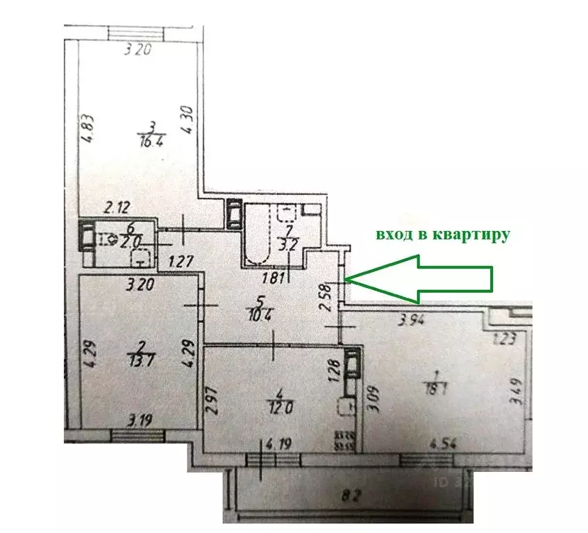 3-к кв. Санкт-Петербург ул. Летчика Лихолетова, 14к4 (75.8 м) - Фото 2