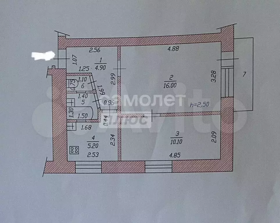 2-к. квартира, 41,5 м, 5/5 эт. - Фото 0