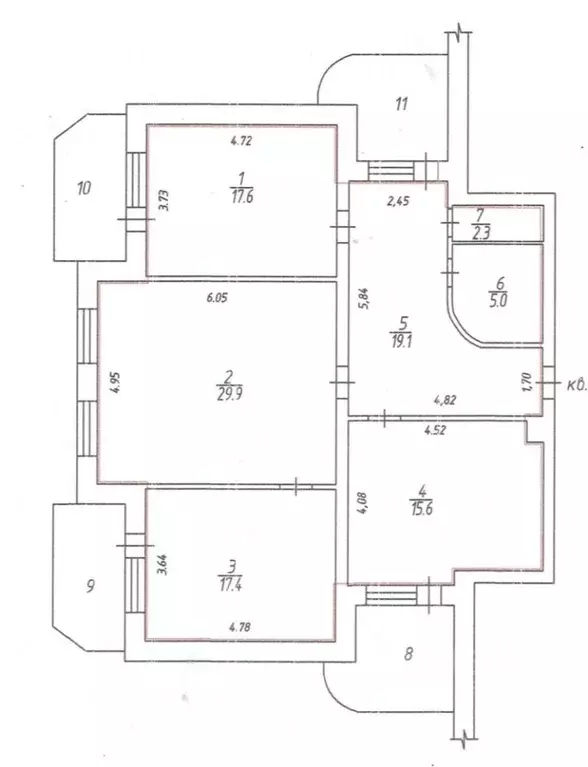 3-к кв. Владимирская область, Владимир ул. Чайковского, 25а (107.0 м) - Фото 1