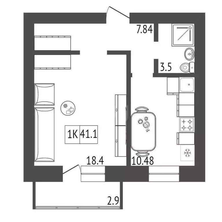 Продаётся 1-к квартира, 40.2 м - Фото 0