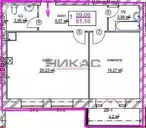 1-комнатная квартира: Ярославль, Ямская улица, 44А (61.1 м) - Фото 1