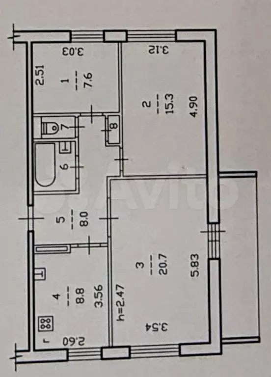 3-к. квартира, 64 м, 1/5 эт. - Фото 0