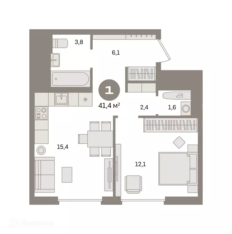 Продаётся 1-к квартира, 41.39 м - Фото 0