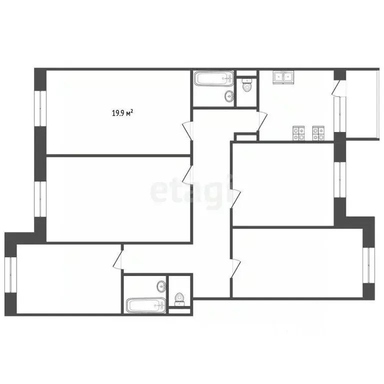 Комната Ханты-Мансийский АО, Сургут Комсомольский просп., 48 (19.9 м) - Фото 2