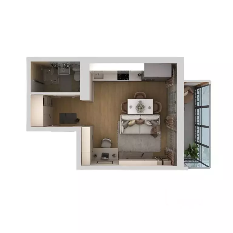 Студия Пермский край, Пермь Самолетная ул., 6 (26.3 м) - Фото 2