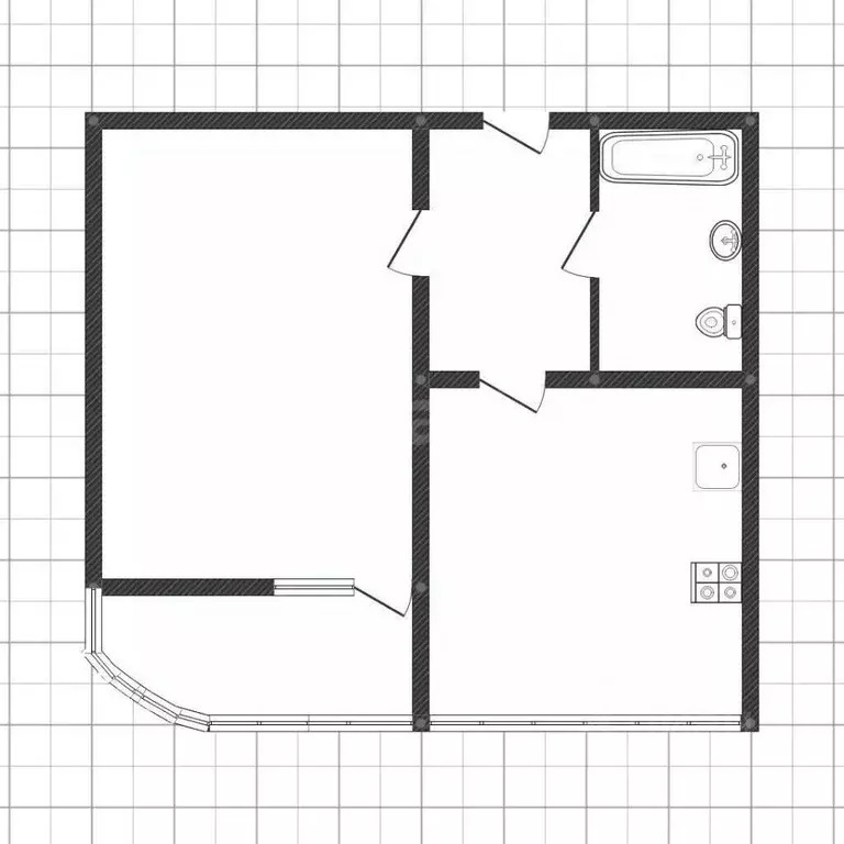 1-к кв. Белгородская область, Белгород ул. Щорса, 8б (48.7 м) - Фото 2