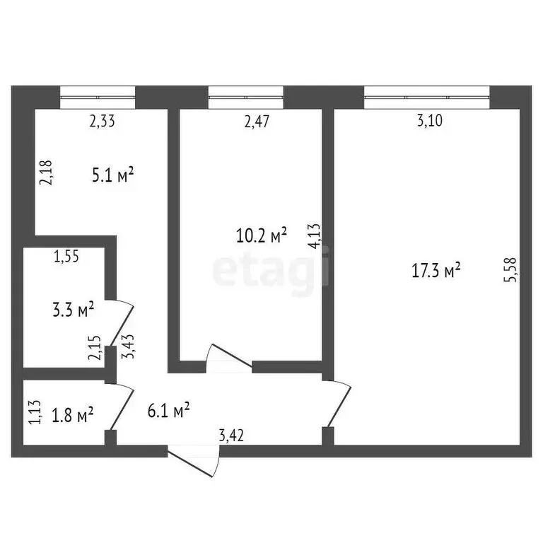 2-комнатная квартира: Кемерово, Волгоградская улица, 26А (43.5 м) - Фото 0