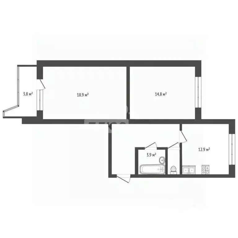 2-к кв. Москва Новомарьинская ул., 28 (56.7 м) - Фото 2
