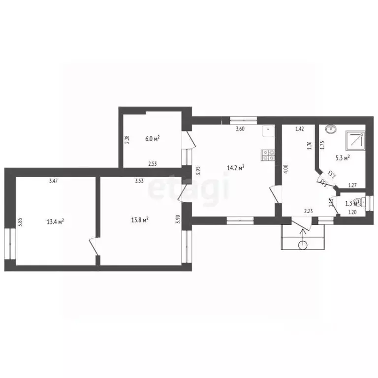 3-к кв. Севастополь, Севастополь, Инкерман г. ул. Шубикова, 20 (61.0 ... - Фото 2