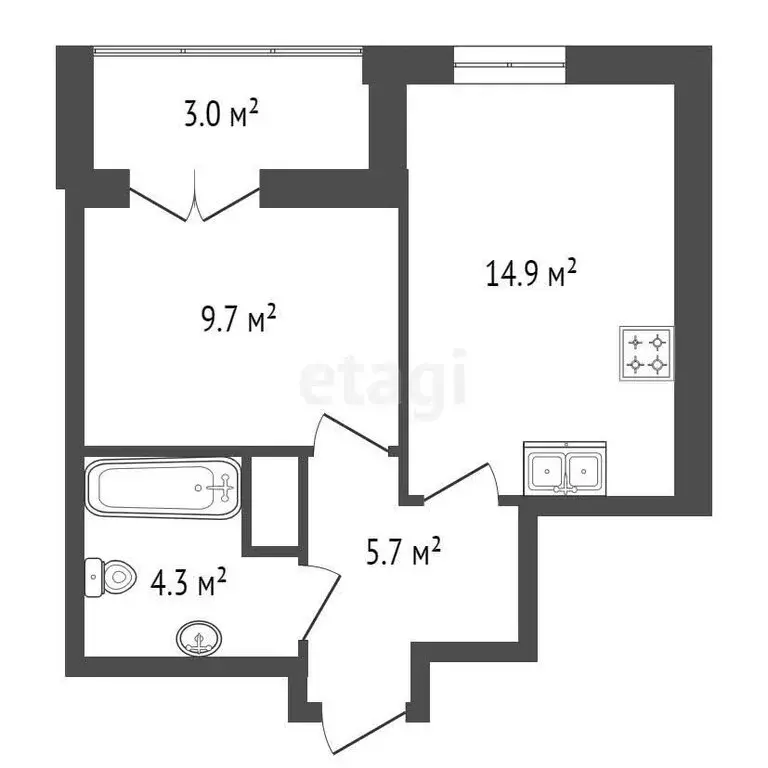 1-комнатная квартира: Санкт-Петербург, улица Дыбенко, 3 (33.7 м) - Фото 1