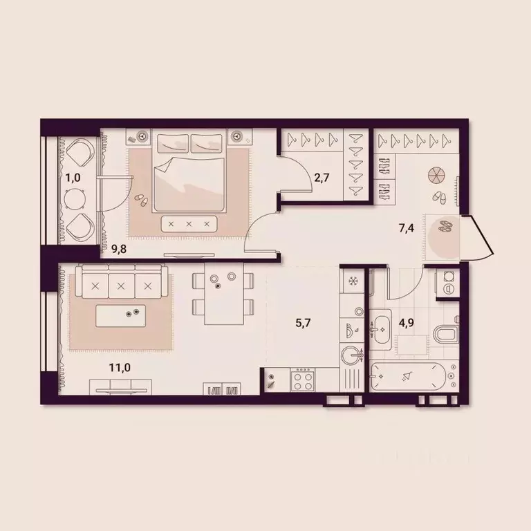 1-к кв. Приморский край, Артем ул. Куйбышева, 11А (42.52 м) - Фото 1