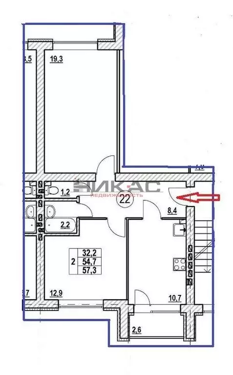 2-комнатная квартира: посёлок Красный Бор, Сосновый проезд, 5 (56 м) - Фото 2