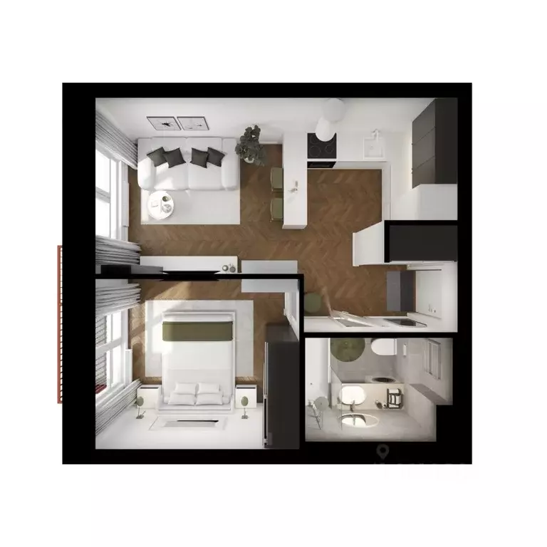 1-к кв. Московская область, Ленинский городской округ, Боброво пгт ... - Фото 2